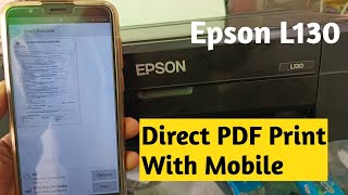 Epson L130 PDF Print with Mobile  Epson L130 Print Direct With Phone [upl. by Esten]