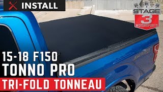 20152018 F150 and Raptor Tonno Pro Tri Fold Tonneau Cover Install [upl. by Zitvaa]