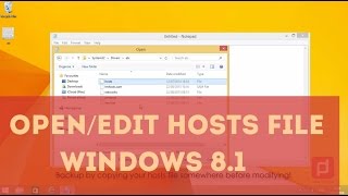 How to Open Hosts File on Windows 81 [upl. by Xaviera908]