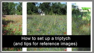 How to Paint a Triptych Composition and Tips for Using Reference Photos Poppies [upl. by Esra580]