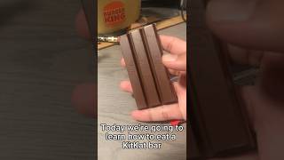 HOW TO Eat a KitKat Bar shorts fyp tutorial food howto kitkat chocolate [upl. by Nollaf]