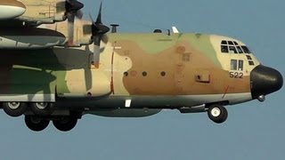 Kuwait AF C130s Landing and IAF C130 Touch and Go  Larnaca Intl Plane Spotting [upl. by Naujej]