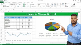 How to Create Charts in Microsoft Excel  Pie Chart in Excel  Line Chart in MS Excel [upl. by Boothe]