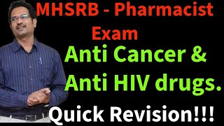 MHSRB EXAM  Anti CANCER amp Anti HIV drugs quick revision [upl. by Atiuqet]