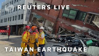 LIVE Taiwan earthquake live stream rescuers search for survivors [upl. by Adhamh]