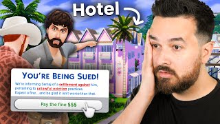 I ran a hotel in The Sims 4 For Rent and got sued 3 times [upl. by Filbert]