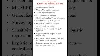 Coming soon  Regression analysis in Stata [upl. by Yeaton]