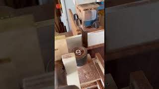 A board from quotThe Treequot quilted mahogany being resawn with a Little Proteus power feeder [upl. by Beilul]