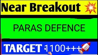 PARAS DEFENCE SHARE LATEST NEWS TODAYPARAS DEFENCE SHARE TARGETPARAS DEFENCE SHARE ANALYSIS [upl. by Romy]