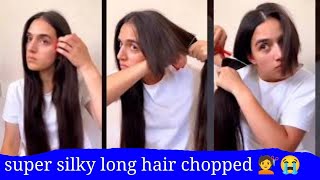 She really chopped full length hair । hair chop to bob haircut । long haircut short bob haircut [upl. by Loella]