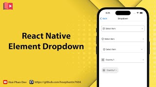 Best Dropdown List trong React Native [upl. by Ettennal]