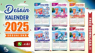 Desain Kalender Resmi 2025 Terbaru Sesuai SKB Free CDR  nurdesigns [upl. by Careaga]