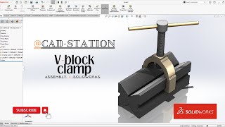 SolidWorks VBlock Clamp  Part Modeling and Assembly  solidworks [upl. by Imik932]