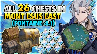 Mont Esus East All 26 Chest Locations  Genshin Impact Fontaine 41 [upl. by Ybbob]