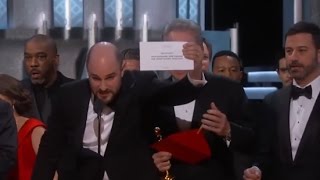 Oscars Mistake Moonlight Wins Best Picture after La La Land Mistakenly Announced  ABC News [upl. by Hanzelin971]