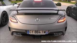 Grey matte Mercedes SLS AMG Black Series start up sound [upl. by Zeuqirdor285]