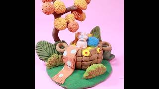 Clay Diorama  Piggy in a Basket  Whimsical AirDry Clay Creation  Fun DIY Project claycraft [upl. by Wagshul22]