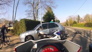 Suzuki GSXR Motorcycle crash  SMIDSY [upl. by Htiel]