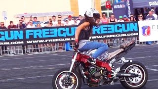 Sarah Lezito  Girl on a Motorcycle  Stunt GP 2015  Dziewczyna z Francji na motocyklu [upl. by Ailesor]