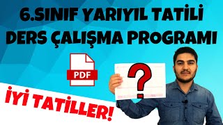 6SINIF YARIYIL TATİLİ DERS ÇALIŞMA PROGRAMI [upl. by Viviane]