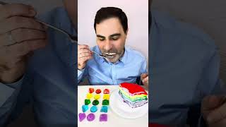 ASMR RAINBOW DESSERTS asmrcake rainbowdesserts rainbowdessert eatingdessert asmrdessert funny [upl. by Feld]