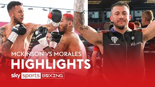 HIGHLIGHTS Michael McKinson lands HUGE knockdown amp stops Lebin Morales [upl. by Asyral]