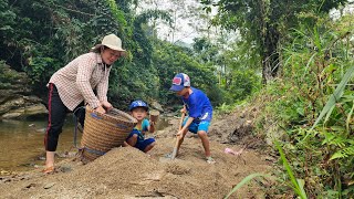 Single mother and two sons carry sand to build kitchen floor DANG THI DU [upl. by Aynad]