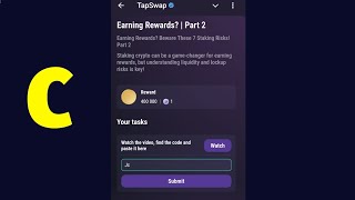 Earning Rewards Part 2  Tapswap Code  Earning Rewards Beware These 7 Staking RisksPart 2 [upl. by Gnouhp]