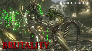 MORTAL KOMBAT X · Alien  ALL BRUTALITIES HD 60fps  MKX [upl. by Skilken]