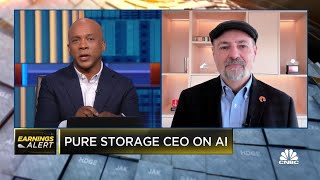 Pure Storage CEO Charles Giancarlo talks quarterly earnings [upl. by Ribble]