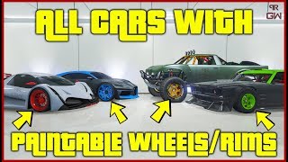 All Cars with Paintable Stock Wheels  Rims  Full List GTA 5 Online 2022 [upl. by Erena]