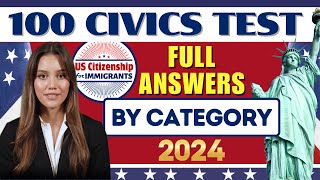 NEW 100 Civics Test Questions and Answers for US Citizenship Interview 2024  N400 Naturalization [upl. by Flemming]