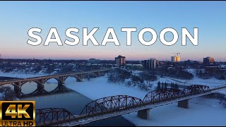 Saskatoon Canada  Walking Tour and Drone View  4K UHD [upl. by Grane588]