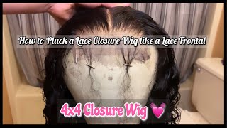 How to Pluck a 4x4 Lace Closure Wig Beginner Friendly  Gii Fentii [upl. by Sydalg]