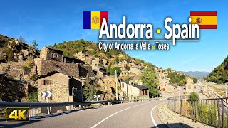 Driving from Andorra 🇦🇩 to Spain 🇪🇸  Drive from the City of Andorra la Vella to the Town of Toses [upl. by Sherrard]