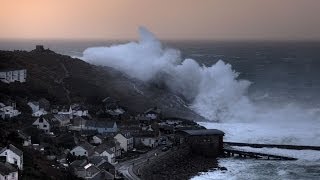 Cornwall Huge Winter Storm  Porthcurno Sennen Lands End [upl. by Leoine]