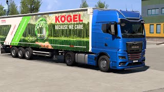 ETS 2  Vinegar Transport with Kögel Cargo Curtainsider Trailer Part 1 [upl. by Ahsineg]