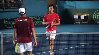 Davis Cup World Group II 2023 Hong Kong vs Latvia  Coleman Wong vs Martins Rocens Match Point [upl. by Nema617]