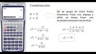 Combinaciones y permutaciones con la calculadora Casio fx9860G [upl. by Eanil]