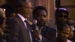 Mandela speaks after gaining freedom [upl. by Enelrae]