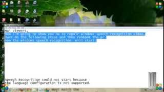 Best tutorial to repair Windows Speech Recognition Error [upl. by Brear]