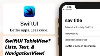 SwiftUI TableView Tutorial 2019  SwiftUI NavigationView List Text NavigationBarTitle Xcode 11 [upl. by Brandt]