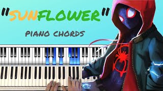 How To Play quotSunflowerquot  Piano Chords Lesson  Post Malone and Swae Lee [upl. by Nicky]