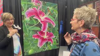 Lilo Bowman talks with Andrea Brokenshire at Houston Quilt Festival 2023 [upl. by Lewap985]