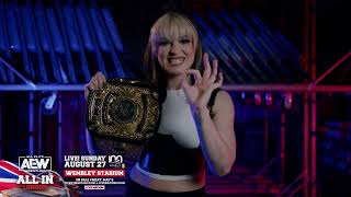 AEW All In London at Wembley Stadium  Jamie Hayter  Official Promo Video [upl. by Ater743]