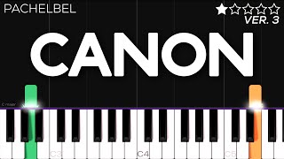 Canon In D  Pachelbel  EASY Piano Tutorial [upl. by Meeki]