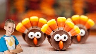 Reeses Thanksgiving Turkeys for Kids  Kitchen Adventures with Ethan [upl. by Schreibman358]