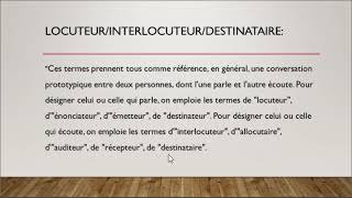 Locuteur énonciateur interlocuteur destinataire [upl. by Llenna55]