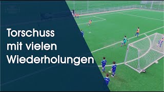 Torschuss mit vielen Wiederholungen  Fußballtraining am Deutschen Fußball Internat [upl. by Nodlew]