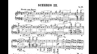 F Chopin  Scherzo No 3 in C Sharp Minor Op 39 with score [upl. by Newnorb]